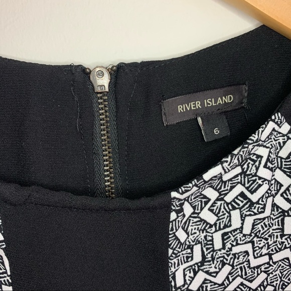 River Island Black and White Pattern Shift Dress, UK6 - Picture 7 of 14